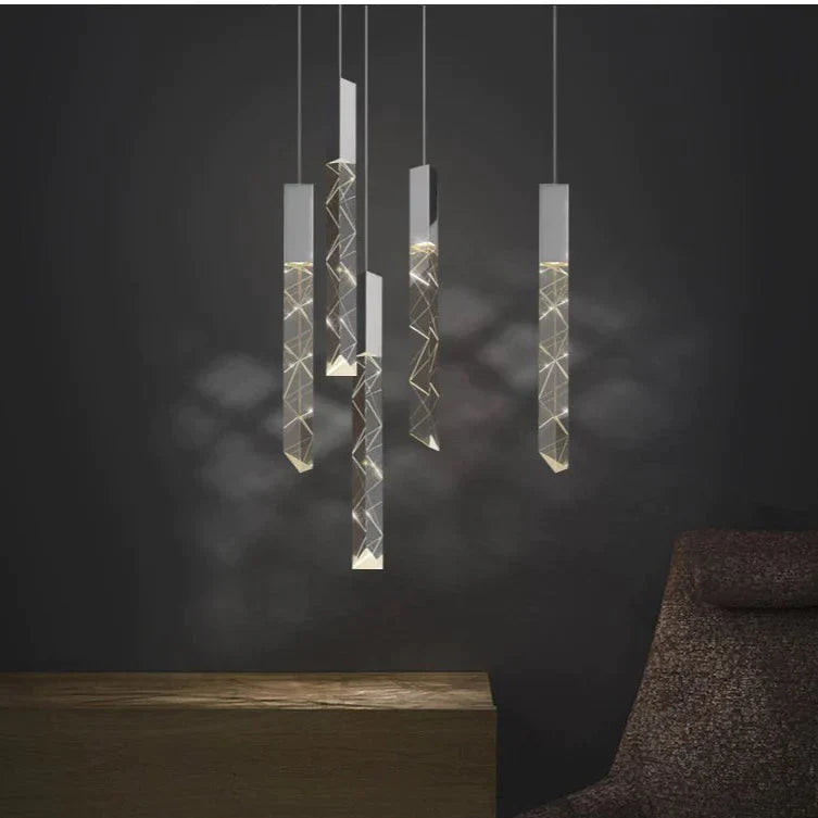 Staircase Chandelier Light Luxury Nordic Strip Restaurant Bar Living Room Empty Thermocline Rotary