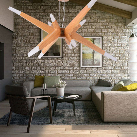 Nordic Led Chandelier Creative Restaurant Personalized Living Room Bedroom Hotel Decorative Wooden