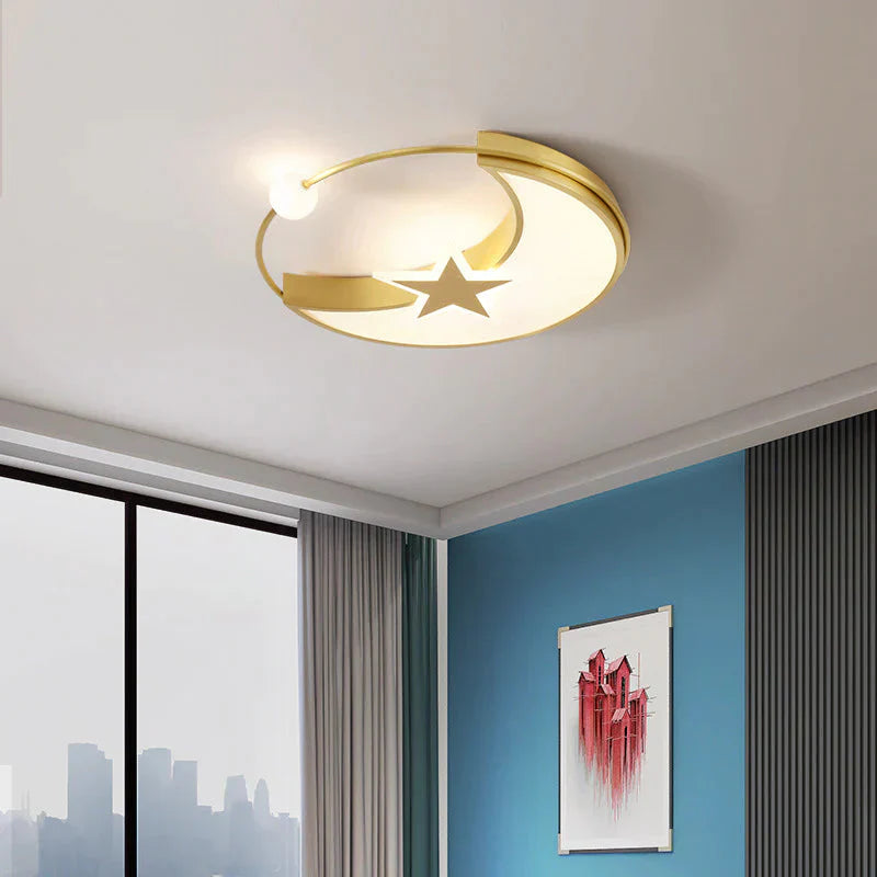 Copper Nordic Light In The Bedroom Simple Modern Led Ceiling Lamp Creative Personality Room
