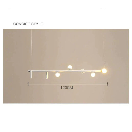 Simple Chandelier Led Dining Room Lamp Modern Nordic Living Studio Designer Bar White / 7 Heads
