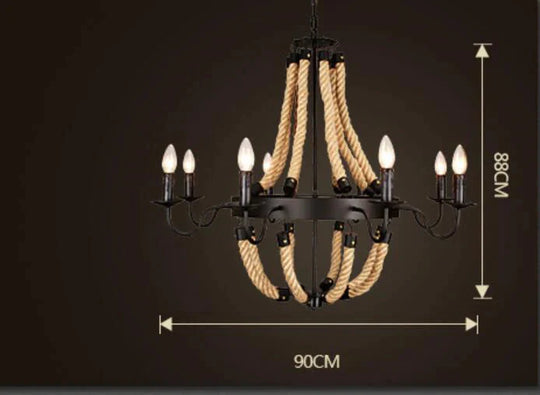 American Country Loft Vintage Big Wooden Beads Hang Pendant Lamp E27 E14 Led Lights Modern For