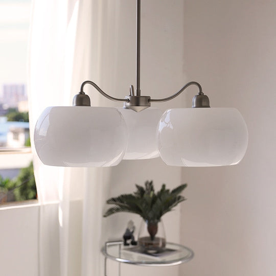 New Modern Korean Popular Shiny White Glass 3 Lights 5 France Nordic Kitchen Living Room Hotel