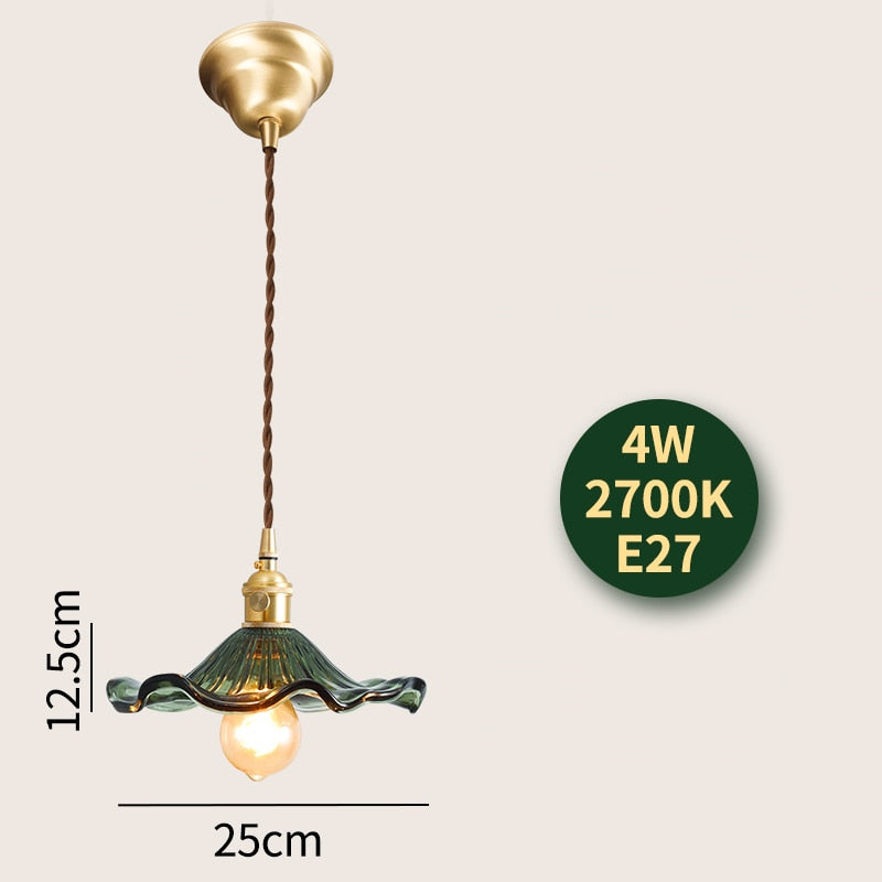 Nordic Modern Led Hanging Lights Fixtures Glass Lampshade Copper Socket Home Indoor Decor Japan