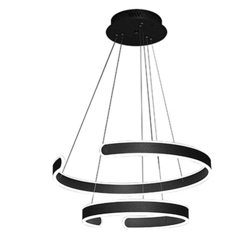 Modern 4 Round Ring Led Ceiling Chandeliers For Living Dining Room Staircase Hanging Lamp Home