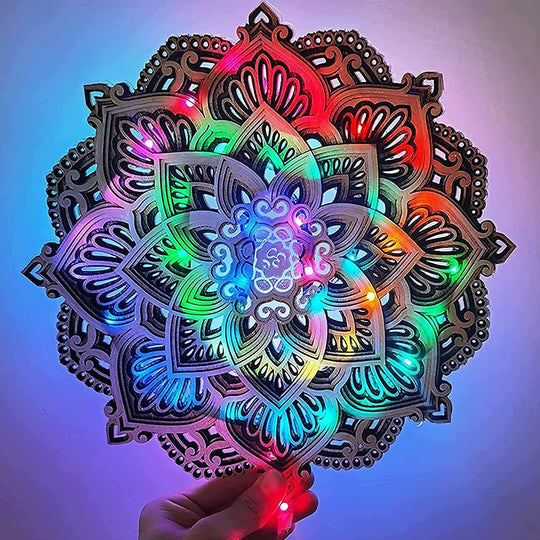 Led Wall Light Mandala Yoga Room Lamp