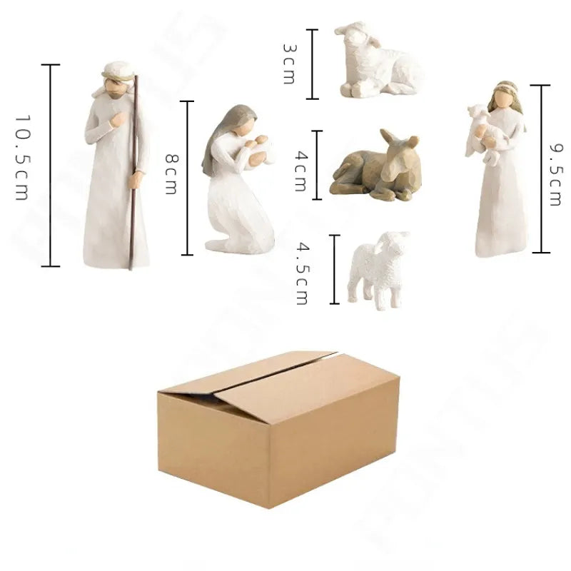 Christ Birth Of Jesus Manger Ornament Nativity Scene Decoration Resin Crafts Statue Christmas Crib