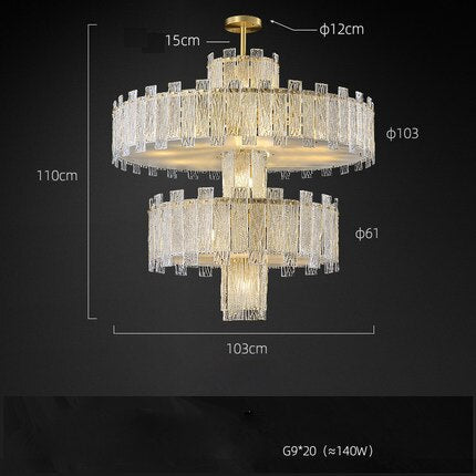 1 - 3 Layer G9 Led Retro Golden Copper Chandelier Lighting Fixtures Hanging Lapmps Lustre