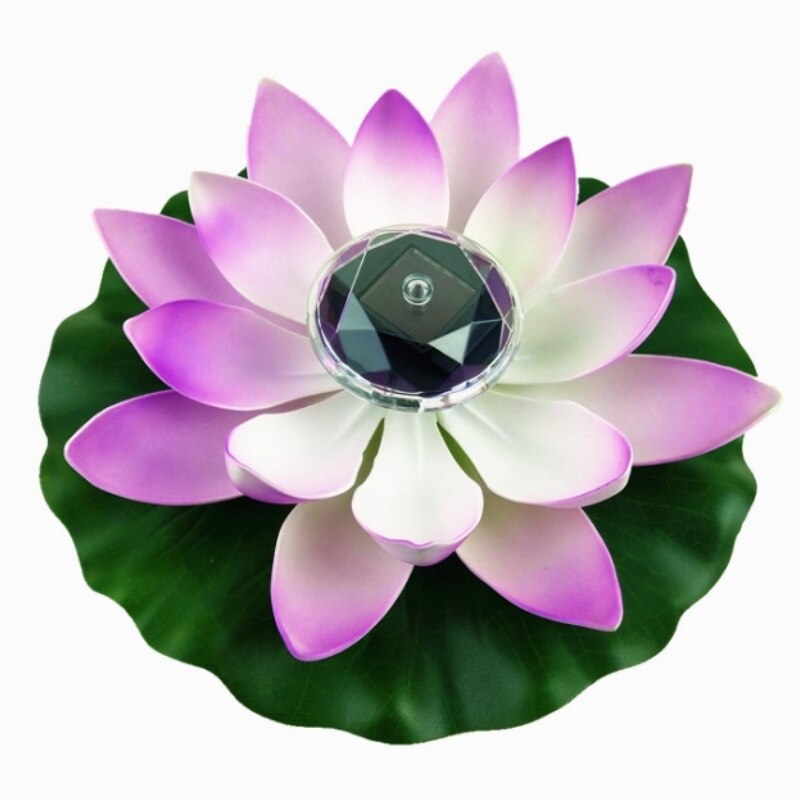 2Pcs Solar Lotus Light Led Energy Saving Night Lamp Waterproof Garden Pool Pond Fountain Decoration
