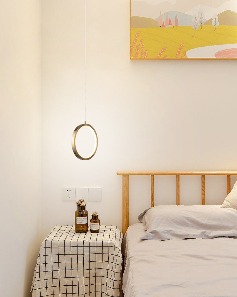 Ring Pendant Lights Bedroom Parlor Hanging Lamp Indoor Lighting Bedside Hanglamp Restaurant Bar