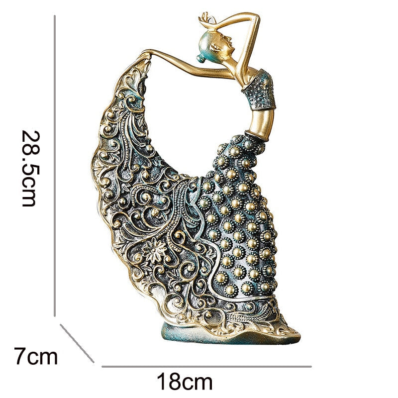 Nordic Peacock Dancer Figurines - Luxurious Resin Statue Sculpture For Home Decor Essentials