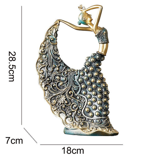 Nordic Peacock Dancer Figurines - Luxurious Resin Statue Sculpture For Home Decor Essentials