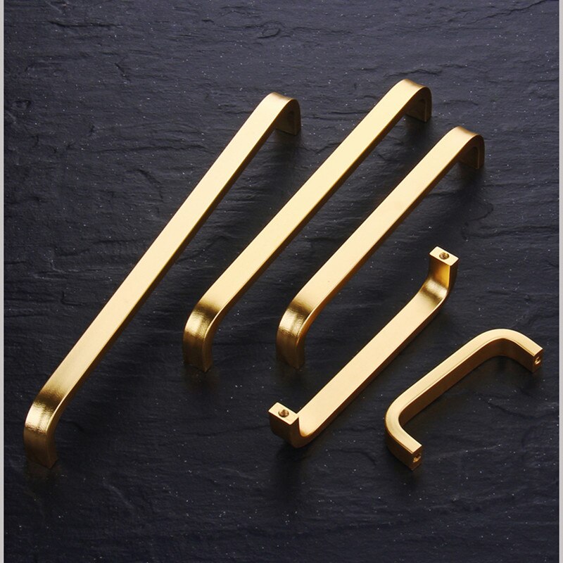 4/6/8/10/12 Inches Gold Black Silver Space Aluminum Handles Kitchen Door Cabinet Straight Handle