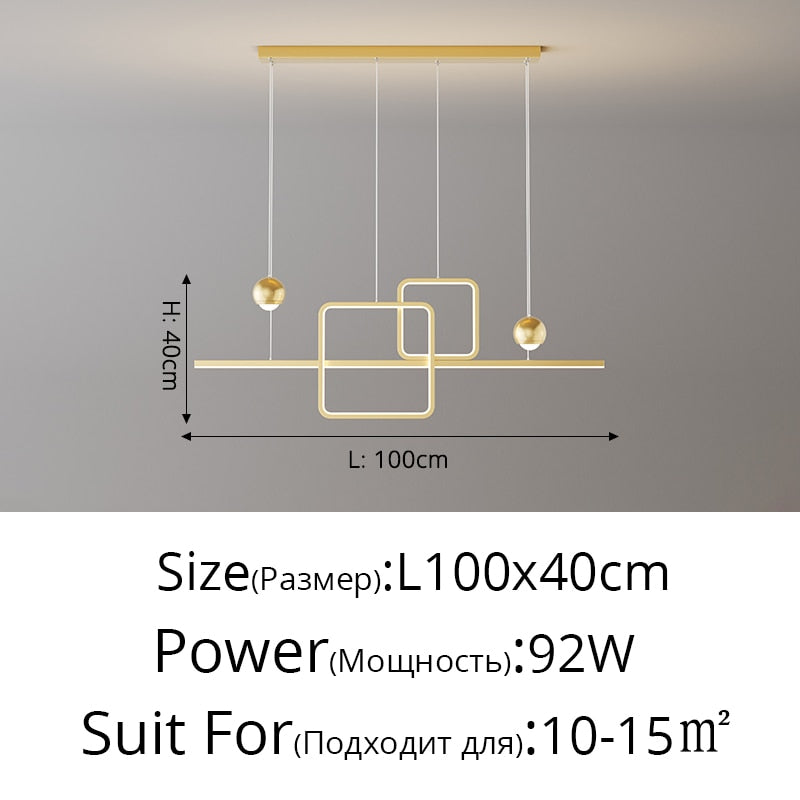 New Modern Simple Led Dimming Chandelier Lights Living Dining Room Bedroom Villa Apartment Hall