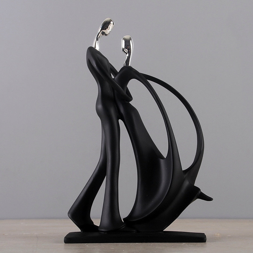 Nordic - Inspired Elegant Dancing Duo Resin Figurine - Home Decor Accent For Living Space Items