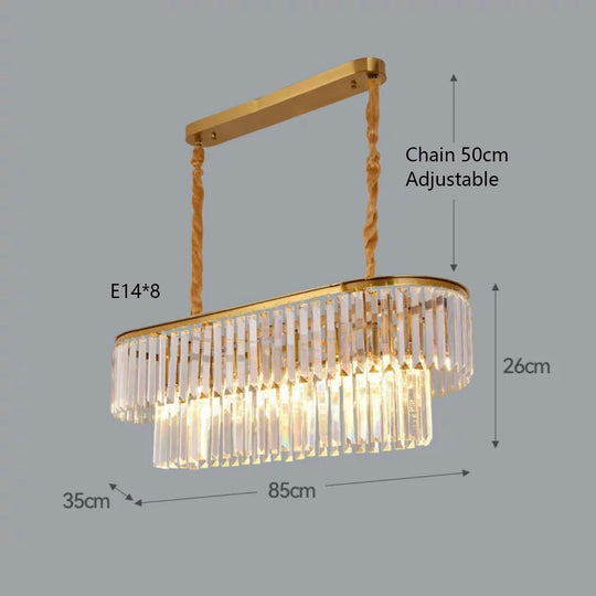 Remote - Controlled Led Crystal Ceiling Chandelier - Modern Home Decor Lighting For Living Room &amp;