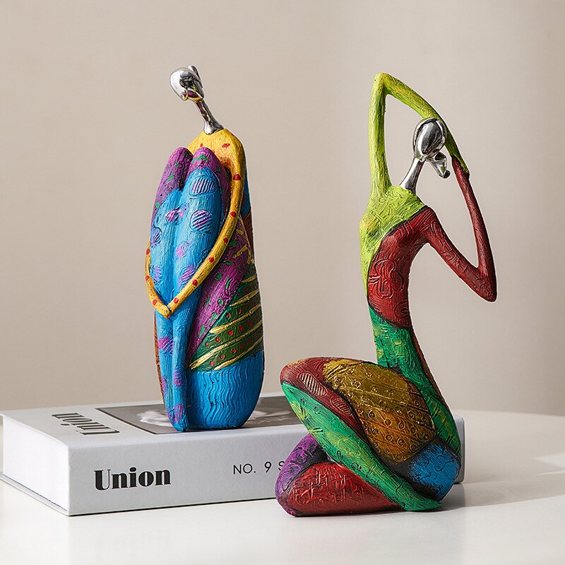 Abstract Art Resin Woman Sculpture: A Modern &amp; Vibrant Touch For Home Decor Items