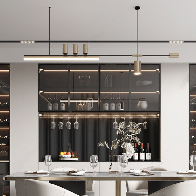 Modern Kitchen Chandelier Deluxe Dining Room Lamp Indoor Lighting Living Long Villa Cafe Pendant