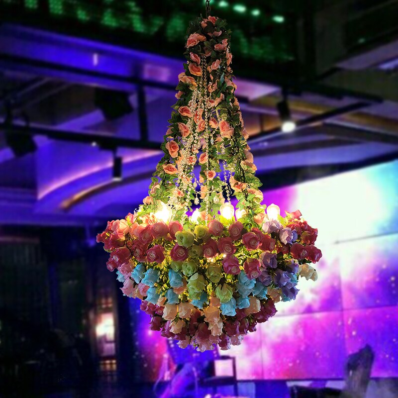 Simulation Fiowers And Plants Chandelier Theme Bar Hotel Decoration Pendant Light Restaurant Qing