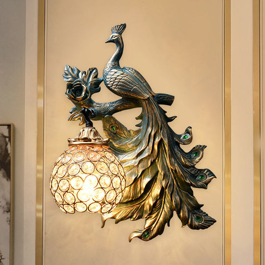 Nordic Led Wall Lamps Retro Peacock Sconce Lamp