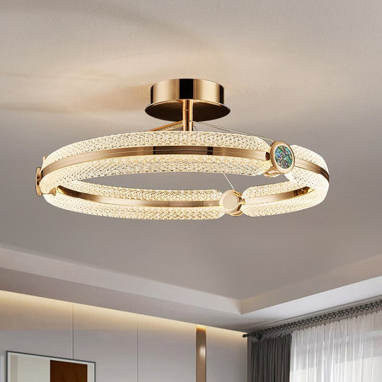 Modern Clear Glass Ceiling Lights Gold Metal For Parlor Dining Room Bedroom Hanging Lamp Colorful