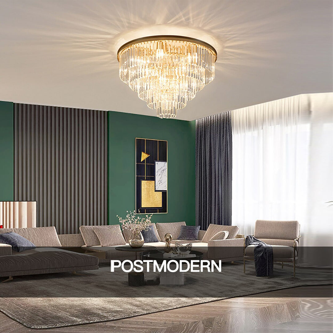 Remote - Controlled Led Crystal Ceiling Chandelier - Modern Home Decor Lighting For Living Room &amp;