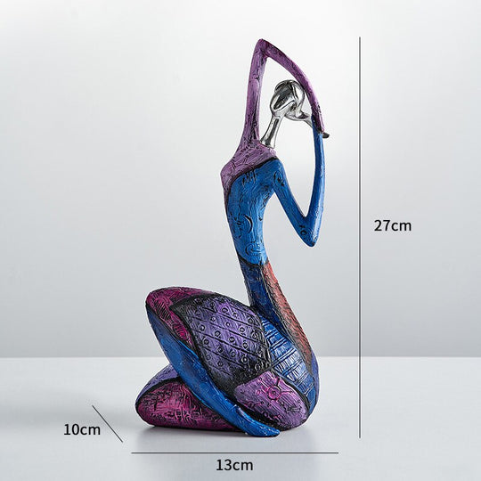 Abstract Art Resin Woman Sculpture: A Modern &amp; Vibrant Touch For Home Decor 4 Items