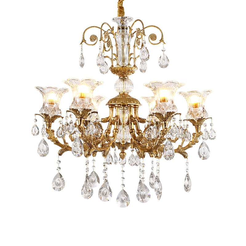 Renaissance - European Full Brass Crystal Chandelier For Living Room Dining And Bedroom Chandelier