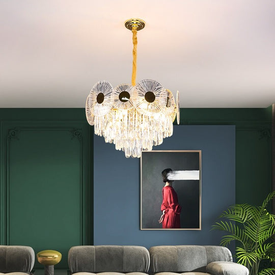 Light Luxury Crystal Pendant Lamps High-End Living Room Dining Bedroom Modern Simple Atmosphere