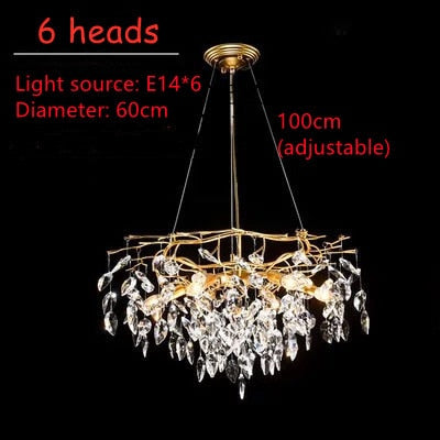 Modern Led Crystal Chandelier Lighting Luxury Home Decor Lamp For Living Room Hotel Hall Villa Art