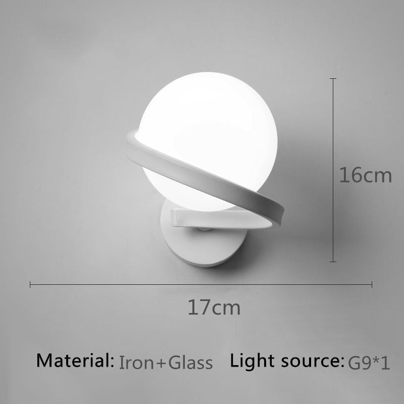 Black/White Metal Wall Lights Simple Living Room Bedroom Bedside Corridor Stairs Lamps G9 Sconce