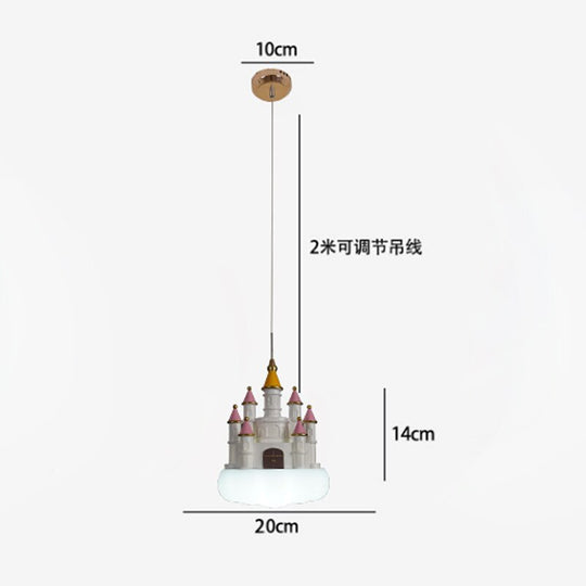 Creative Castle Pendant Lamp Chandelier For Children Room Bedroom Light Girl Bedside Ceiling