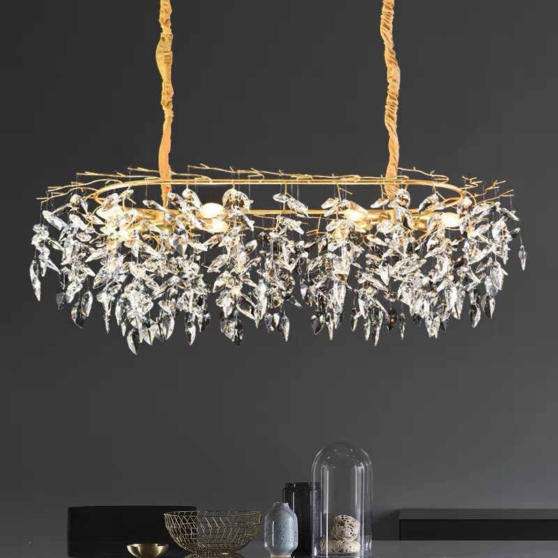 Modern Led Crystal Chandelier Lighting Luxury Home Decor Lamp For Living Room Hotel Hall Villa Art