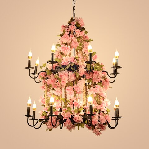 Plants Pendant Light Creative Music Restaurant Milk Tea Shop Bar Hot Pot Cherry Blossom Simulation