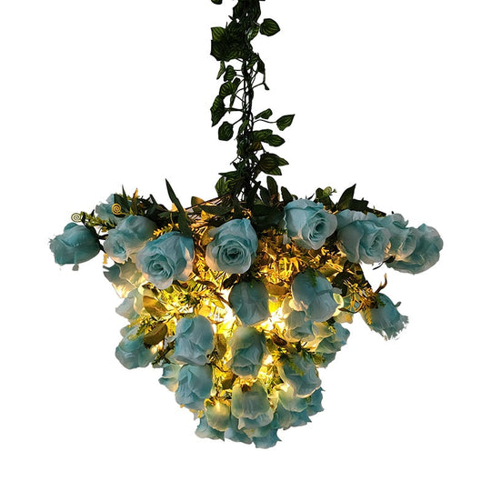 Nordic Rose Pendant Light Personality Creative Coffee Shop Lamp Simulation Plant Cafe Restaurant