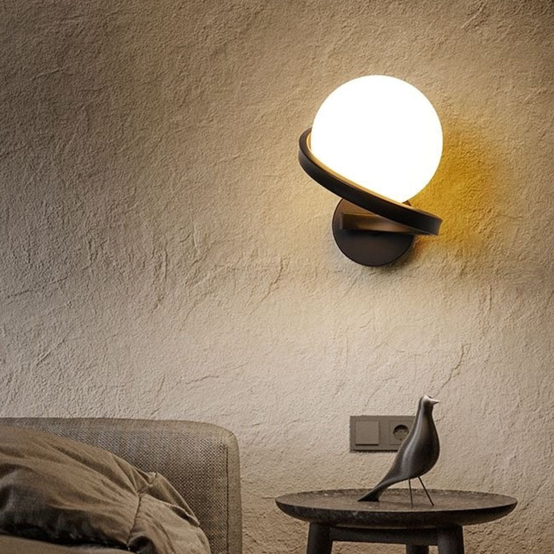 Black/White Metal Wall Lights Simple Living Room Bedroom Bedside Corridor Stairs Lamps G9 Sconce
