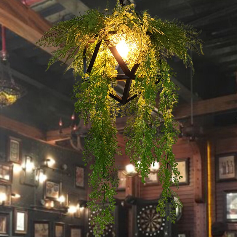 Restaurant Plant Hotel Lobby Atmosphere Pendant Light Small Fresh Green Retro Industrial Wind Front