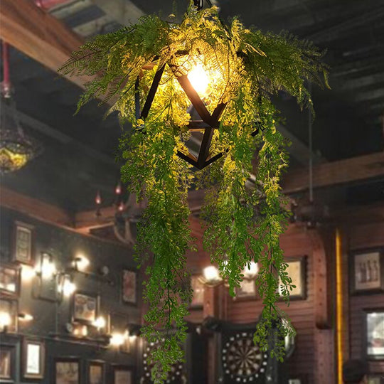 Restaurant Plant Hotel Lobby Atmosphere Pendant Light Small Fresh Green Retro Industrial Wind Front
