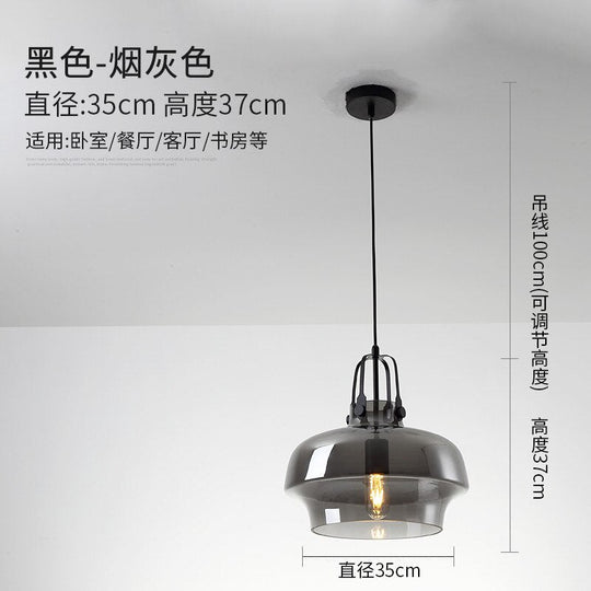 Nordic Design Restaurant Cognac/Gray Glass Pendant Lights Simple Modern Light Fixtures Balcony Bar