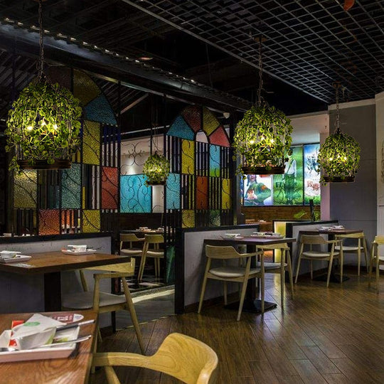 Plant Chandelier Net Red Music Western Restaurant Coffee Bar Hot Pot Shop Lighting Creative Cherry