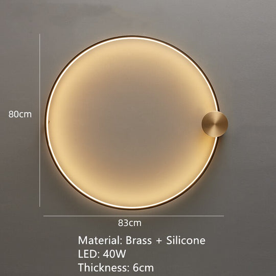 Nordic Art Circle Background Led Wall Lamp Romantic Home Round Ring Decor Livingroom Bedroom Aisle