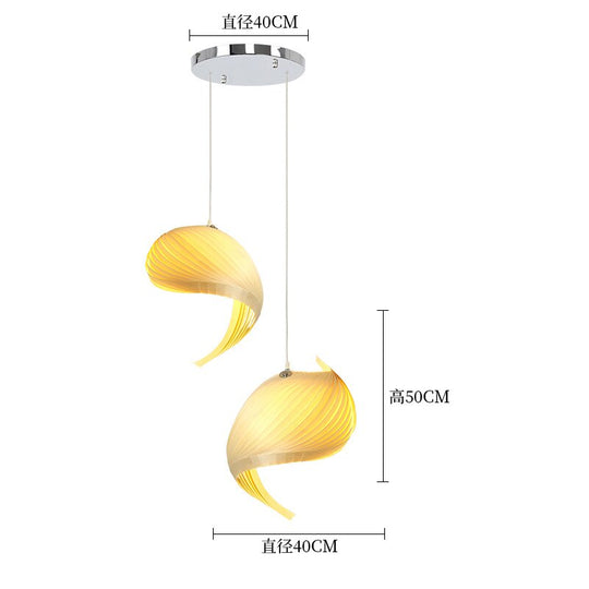 Creative Conch - Inspired Wooden Chandelier - Unique Hollow Light Fixtures For Living Room
