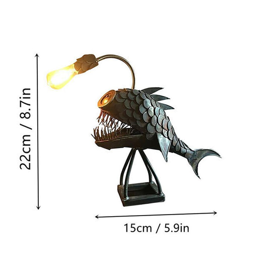 Artistic Angler Fish Night Light - Flexible Lamp Head Table Lamps For Cafe Bar Home Art Retro Usb