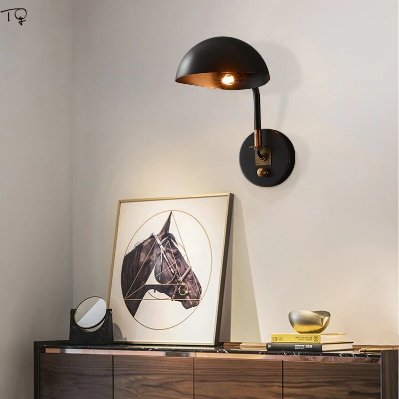 Vintage Retro Copper Wall Lamp E27 Led Sconces Industrial Modern Light Fixtures Study Bedside