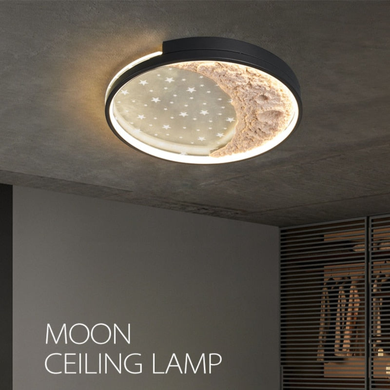 Modern Moon Ceiling Light Luxury Simple Bedroom Chandelier Creative Home Warm Sky Star Dining Room