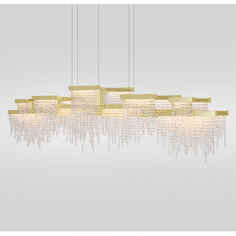 Artistic Luxury Tassel Crystal Ceiling Chandeliers - Silver/Gold Pendant Light
