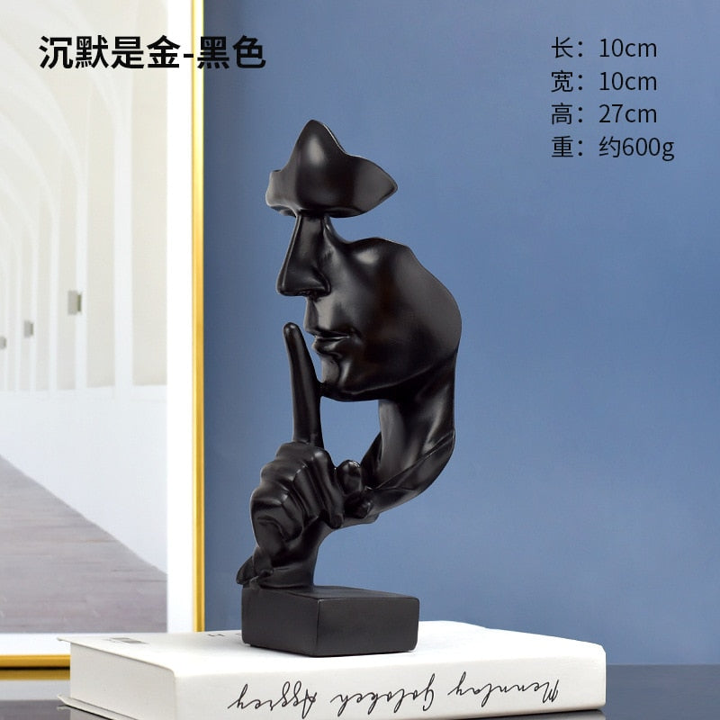 Silent One Statue Abstract Figure Sculpture Small Ornaments Resin Creative Home Decoration Modern