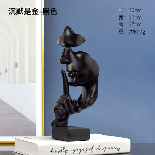 Silent One Statue Abstract Figure Sculpture Small Ornaments Resin Creative Home Decoration Modern
