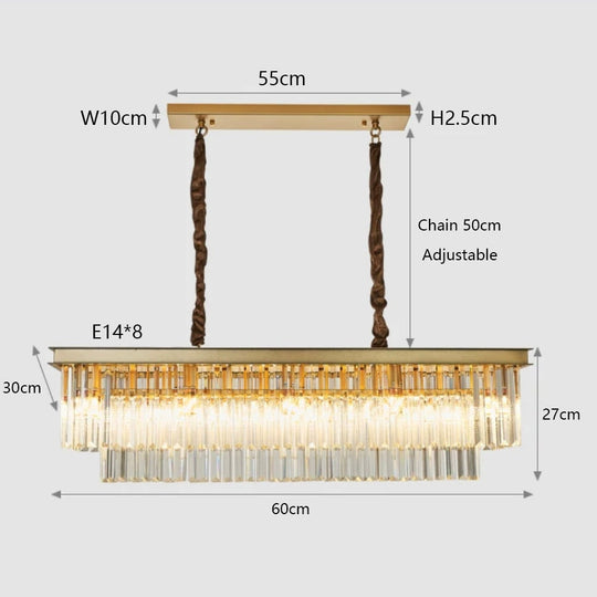 Remote - Controlled Led Crystal Ceiling Chandelier - Modern Home Decor Lighting For Living Room &amp;