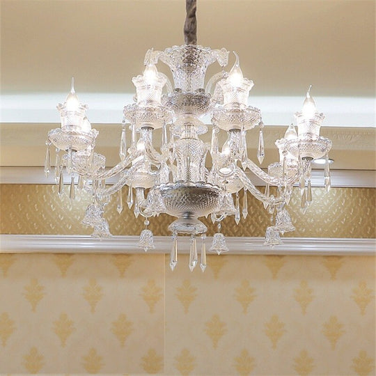 Vintage K9 Crystal Chandelier - Elegant Lighting For Living Room Bedroom And Kitchen