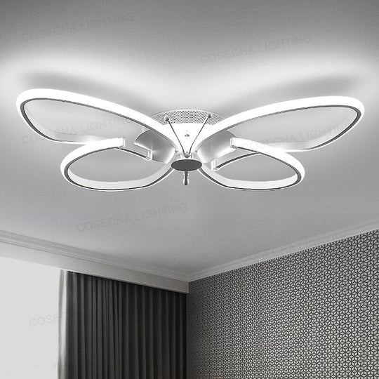 Butterfly Led Ceiling Light Modern White Color Lamps In Kitchen Kids Bedroom Dining Room Dimmable